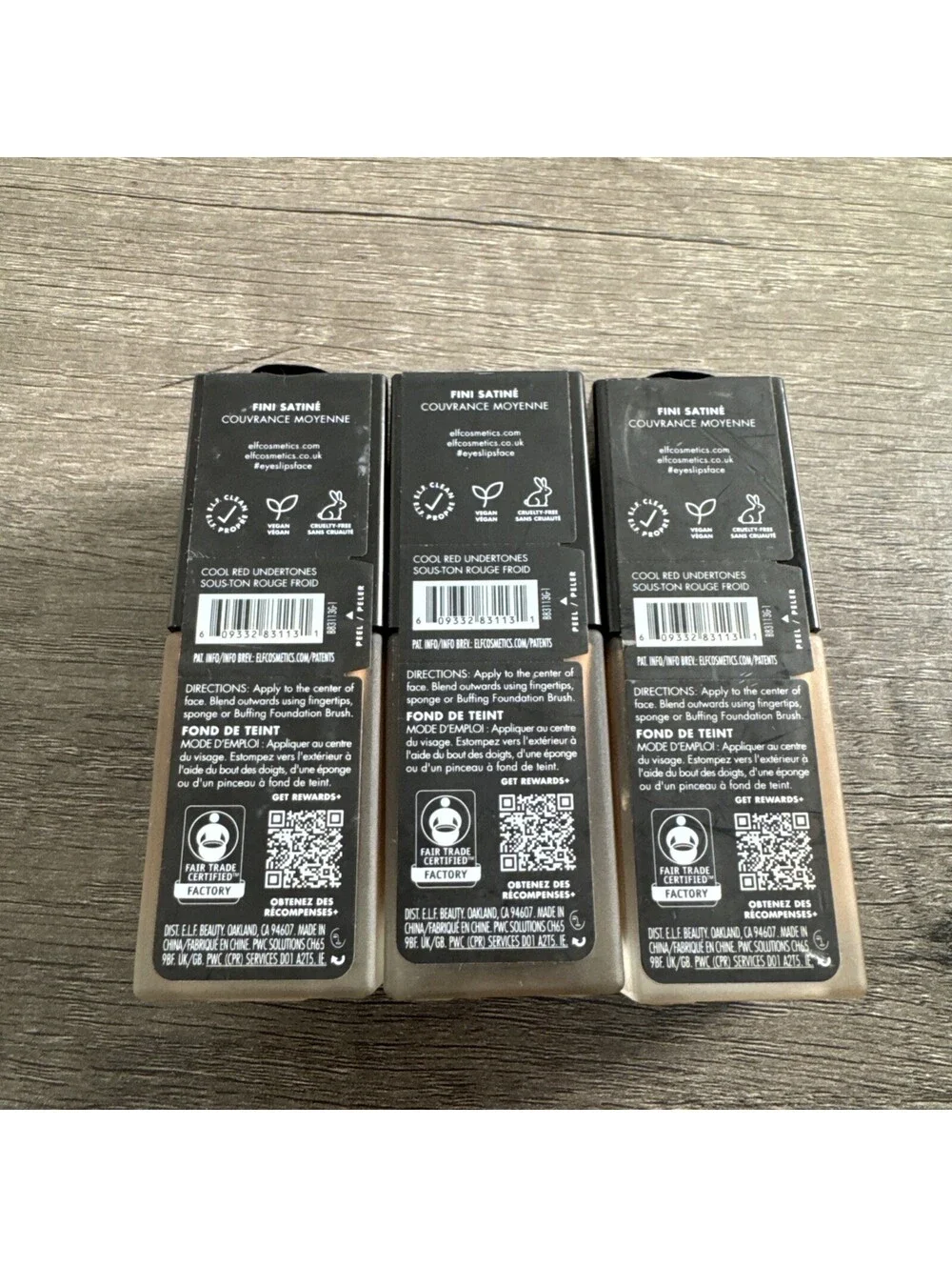 3 Pack elf Flawless Satin Foundation 420 Tan Bronze #83113